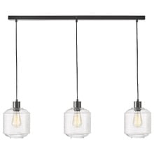 Tobol Steel & Ribbed Glass 3 Light Pendant